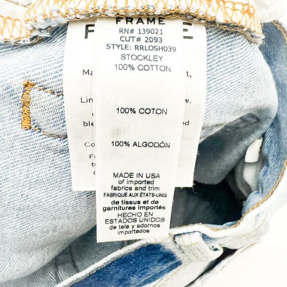 Frame Rigid Re-Release Le Original Short Button Fly Lt Wash Denim Jeans Size 23 - Picture 5 of 6